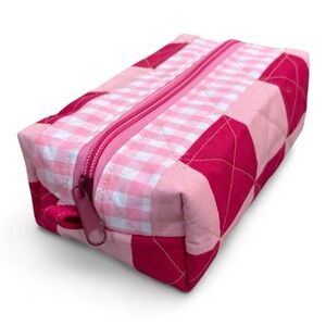 Pink Quilted Zipper Pouch